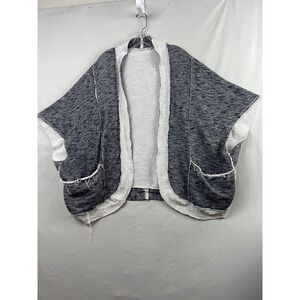 Soft Surroundings Cardigan Womens L/XL Gray Excellent Open Front Space Dye 2AD99